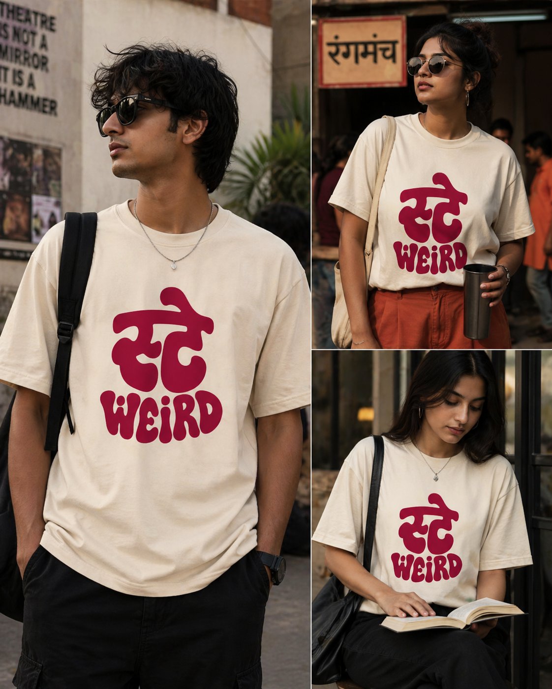 Stay Weird tee — custom statement style